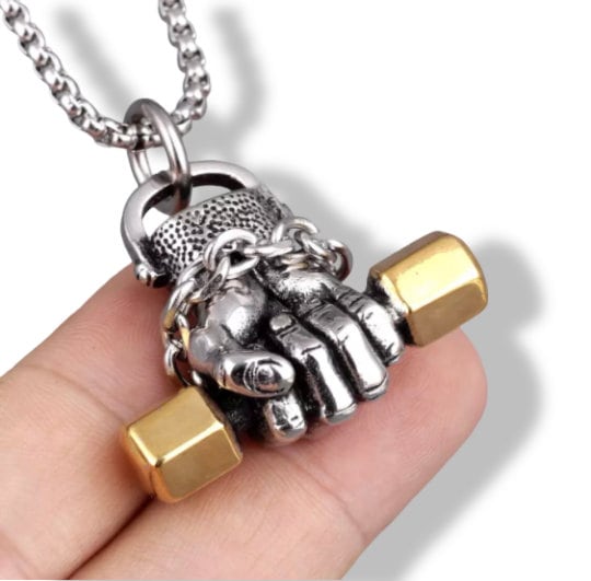 Dumbbell fist charm